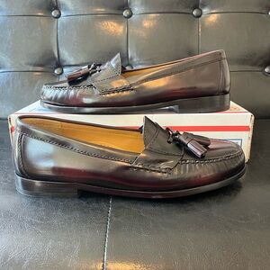 Cole Haan Cordovan Burgundy Leather Pinch Tassel Loafers Men’s Sz 10D
